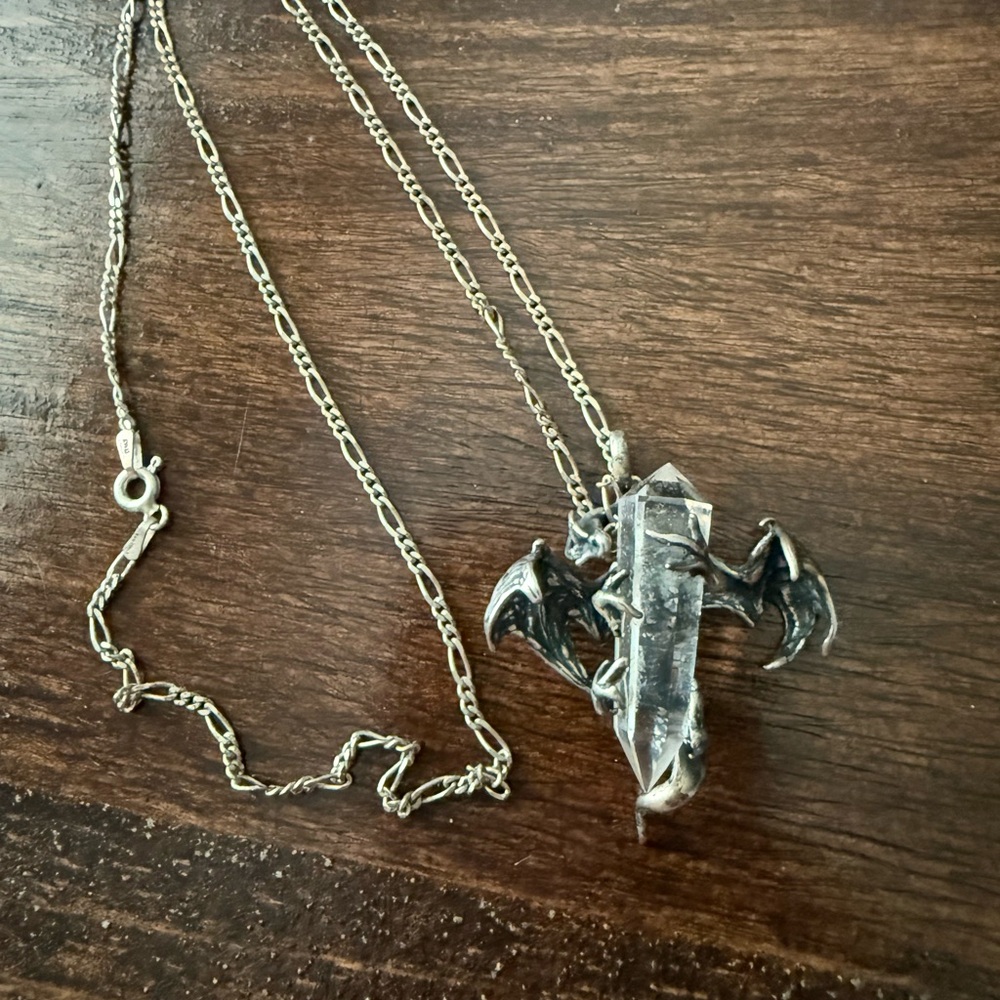 Sterling Silver Dragon Pendant Necklace